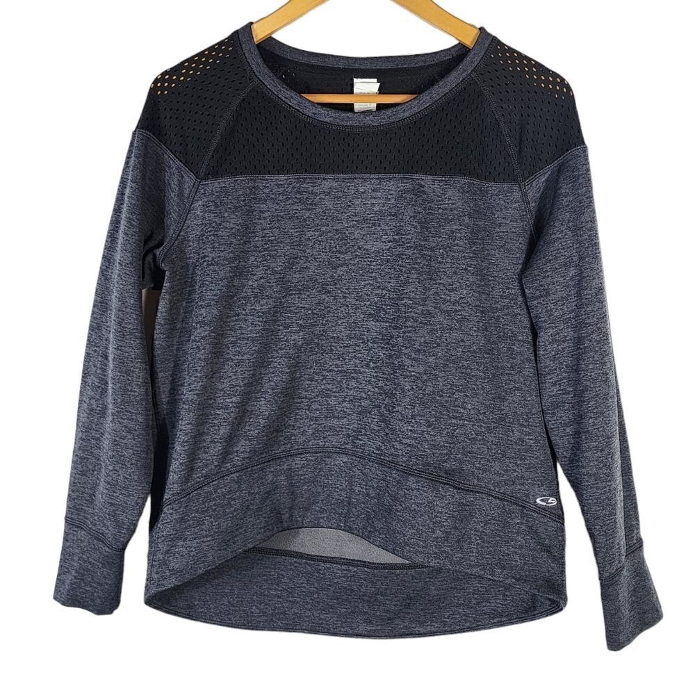 Champion Duo Dry  Charcoal Gray / Black Top Hi-Low Hem Sweatshirt